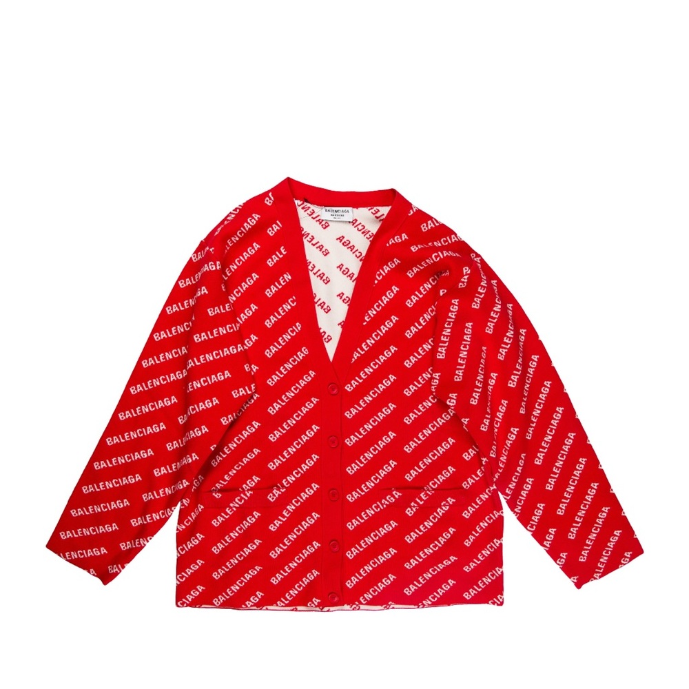 Balenciaga 2022 All Over Logo Cardigan w/Tags
